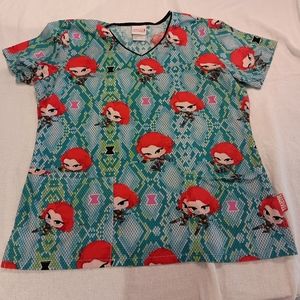 Marvel Black Widow scrub top